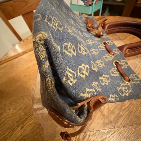 Dooney Bourke Denim Logo Small Satchel Leather Accents and Hang Tag. - Picture 10 of 16